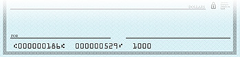 Middle 9-digit number at the bottom of the check